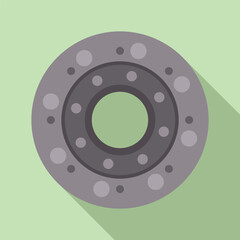 Clutch disk icon flat vector. Auto kit. Cover pressure