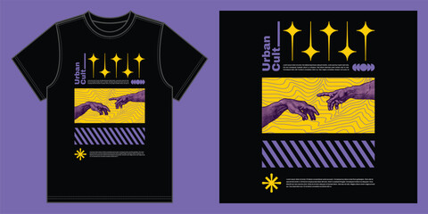 Streetwear design and poster design urban surrealism style for t-shirt and print art