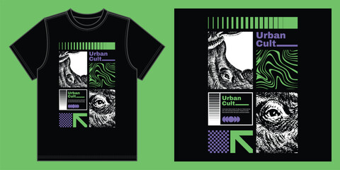 Streetwear design and poster design urban surrealism style for t-shirt and print art