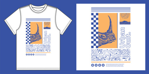 Streetwear design and poster design urban surrealism style for t-shirt and print art