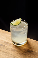 Gin lime and soda refreshing cocktail