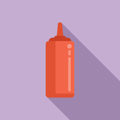 Ketchup bottle icon flat vector. Fast food. Lunch pack