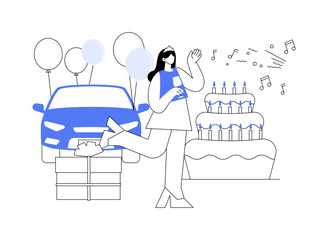 Birthday party abstract concept vector illustration.