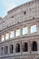Obraz premium the coliseum in early afternoon light, backlit