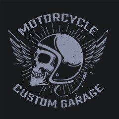 classic retro vintage motorcycle helmet logo