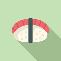 Sushi roll icon flat vector. Asian food. Dinner pack