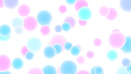 satisfying sensory stimulation relaxing background 3d illustration. abstract colorful spheres bubbles floating