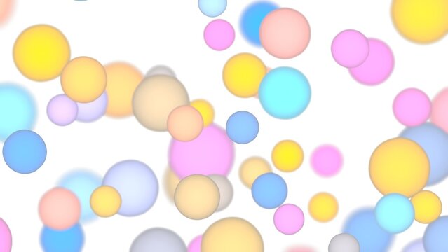 satisfying sensory stimulation relaxing background 3d illustration. abstract colorful spheres bubbles floating