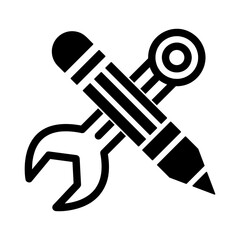 Wrench and pen vector web illustration..eps