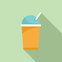 Smoothie cup icon flat vector. Fast food. Delivery snack