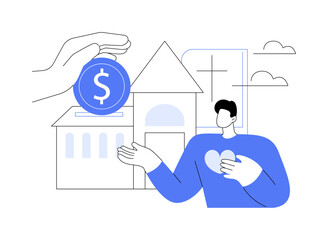 Donation abstract concept vector illustration.