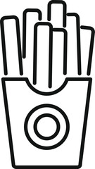 Fries box icon outline vector. Fast cake. Snack food