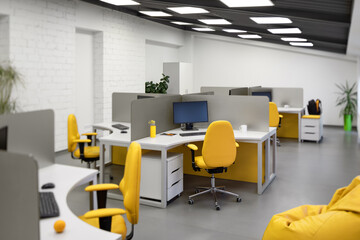 It office with workplaces for employees developers
