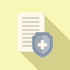 Obraz premium Medical compensation icon flat vector. Business money. Support fund