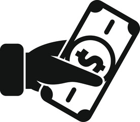 Take compensation icon simple vector. Bank money. Business work