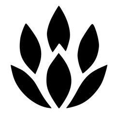 black and white of leaf icon