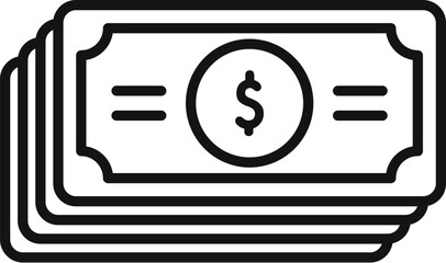 Cash compensation icon outline vector. Money work. Fund retire