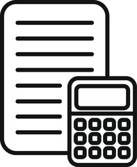 Calculator compensation icon outline vector. Business work. Payment pension