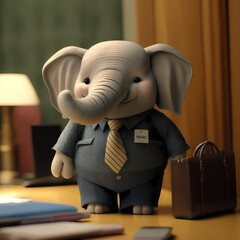 Elephant In Business Suit. Generative AI