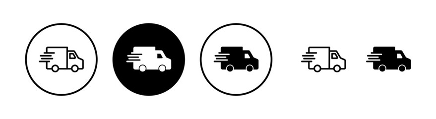 Delivery truck icon vector illustration. Delivery truck sign and symbol. Shipping fast delivery icon