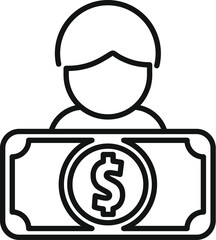 Retire compensation icon outline vector. Business money. Reward support