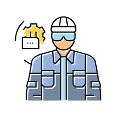 Obraz na płótnie Canvas industrial mechanic repair worker color icon vector illustration
