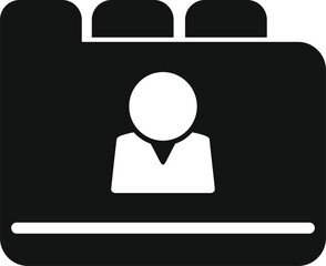 Human folder info icon simple vector. Business work. Team job