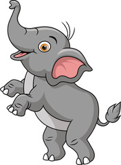 Cute elephant cartoon standing pose