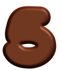 Chocolate number 5 alphabet letter font