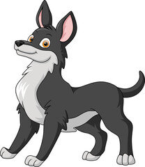 Cartoon funny dog on white background