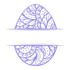 Easter egg split monogram. Vector illustration.