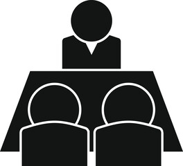 Office meeting icon simple vector. Human work. Leader search