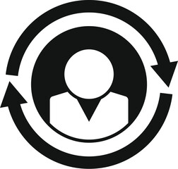 Change person icon simple vector. Human work. Business team