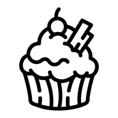 cupcake line icon