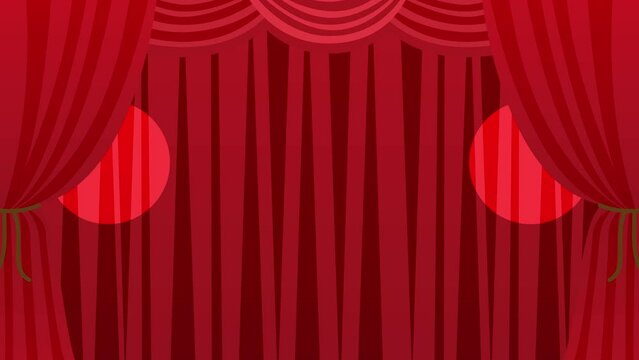 ステージ舞台で、2つのスポットライトが演出するアニメーションビデオ　ループ可能