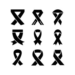 awareness ribbon icon or logo isolated sign symbol vector illustration - high quality black style vector icons
