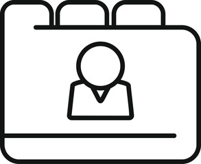 Human folder info icon outline vector. Business work. Team job