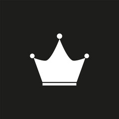 Modern white crown black background. Vector illustration.