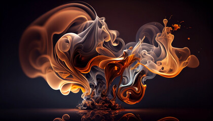 Explosive crazy smoke abstraction in dark colors.