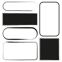 Black brush rectangles. Vector illustration.