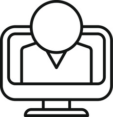 Monitor target icon outline vector. Human work. Leader search