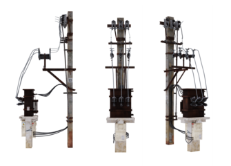 Old Fashioned Electric Transformer on a Pole