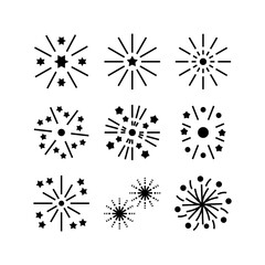fireworks icon or logo isolated sign symbol vector illustration - high quality black style vector icons
