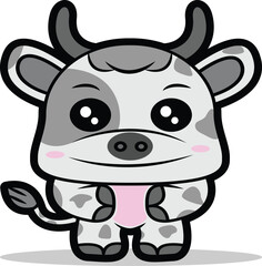 vector illustration of a smiling little cow
