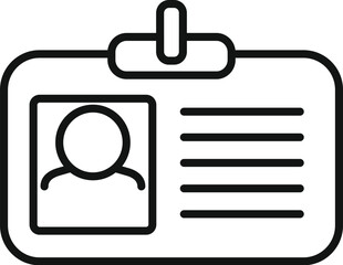 Id card icon outline vector. Human people. Search team