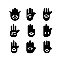 hamsa icon or logo isolated sign symbol vector illustration - high quality black style vector icons
