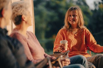 family tour tourism on adventure camping vacation trip with camper van in summer holiday, nature outdoors campground travel journey with vehicle trailer car, home activity recreation lifestyle