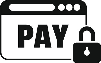 Web secured pay icon simple vector. Payment card. Credit money