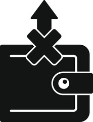 Wallet payment icon simple vector. Card error. Web sale