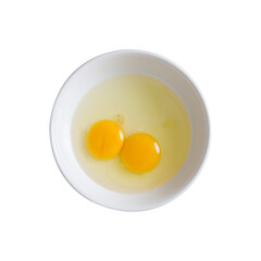 Fresh egg yolk in a bowl prepare for cooking